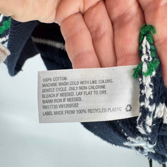 La Ligne for Target Striped Cable Knit Cardigan Sweater Navy Multicolor Size L - Picture 6 of 7
